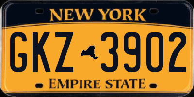 NY license plate GKZ3902