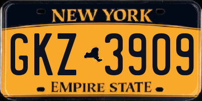 NY license plate GKZ3909