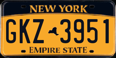 NY license plate GKZ3951