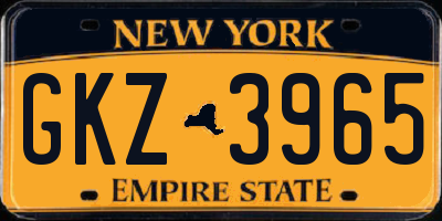 NY license plate GKZ3965