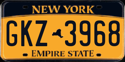 NY license plate GKZ3968