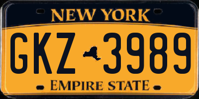 NY license plate GKZ3989