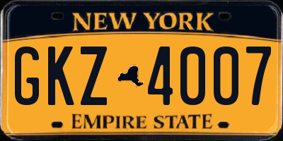 NY license plate GKZ4007