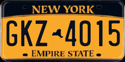 NY license plate GKZ4015