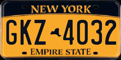 NY license plate GKZ4032