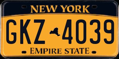 NY license plate GKZ4039