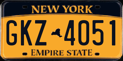 NY license plate GKZ4051