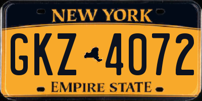 NY license plate GKZ4072