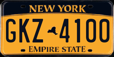 NY license plate GKZ4100