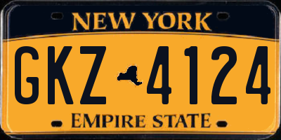 NY license plate GKZ4124