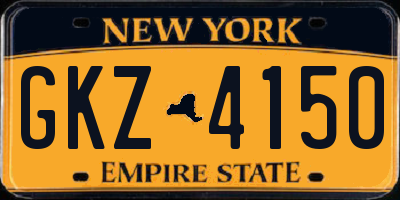 NY license plate GKZ4150