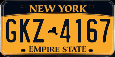 NY license plate GKZ4167