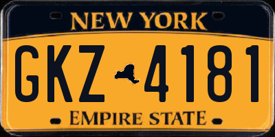 NY license plate GKZ4181