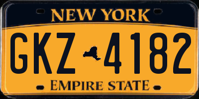 NY license plate GKZ4182