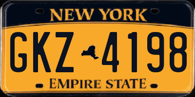 NY license plate GKZ4198
