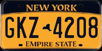 NY license plate GKZ4208