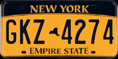 NY license plate GKZ4274
