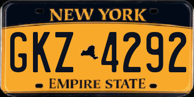 NY license plate GKZ4292