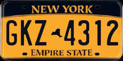 NY license plate GKZ4312