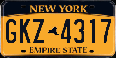 NY license plate GKZ4317