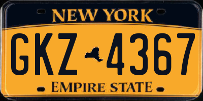 NY license plate GKZ4367