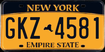 NY license plate GKZ4581