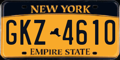 NY license plate GKZ4610