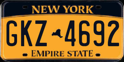 NY license plate GKZ4692
