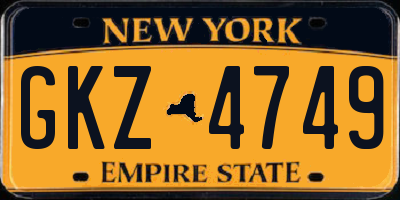 NY license plate GKZ4749