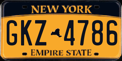 NY license plate GKZ4786