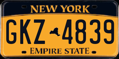 NY license plate GKZ4839
