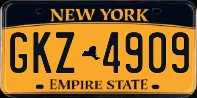 NY license plate GKZ4909