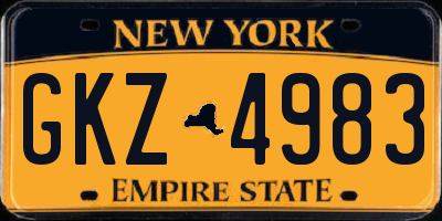 NY license plate GKZ4983