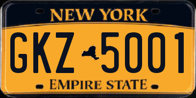 NY license plate GKZ5001