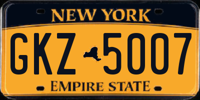 NY license plate GKZ5007