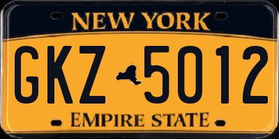 NY license plate GKZ5012