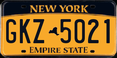 NY license plate GKZ5021
