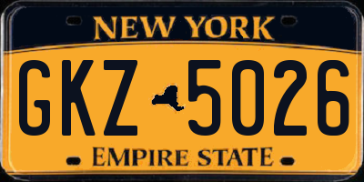 NY license plate GKZ5026