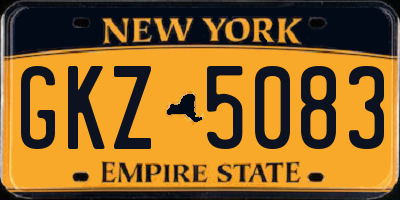 NY license plate GKZ5083