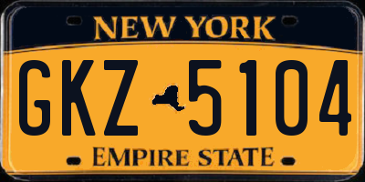 NY license plate GKZ5104