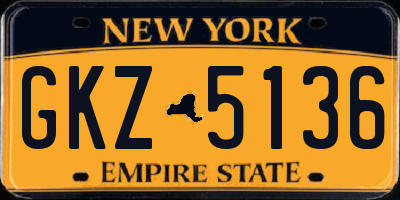 NY license plate GKZ5136