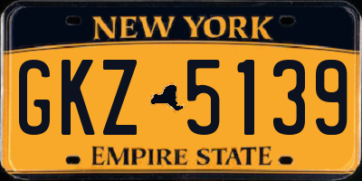 NY license plate GKZ5139
