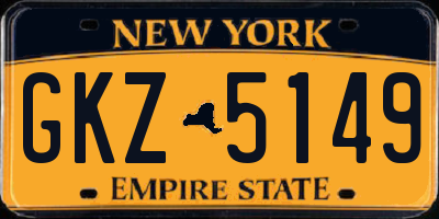 NY license plate GKZ5149