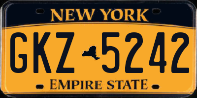 NY license plate GKZ5242