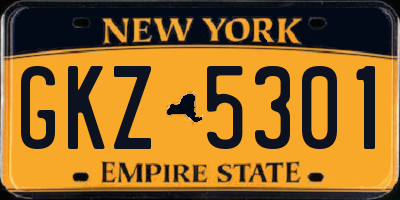 NY license plate GKZ5301