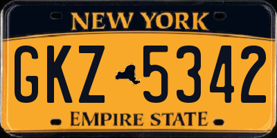 NY license plate GKZ5342