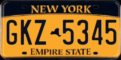 NY license plate GKZ5345