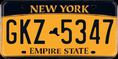 NY license plate GKZ5347