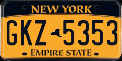 NY license plate GKZ5353