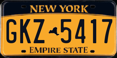 NY license plate GKZ5417